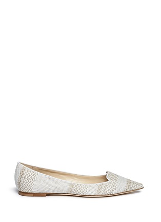 Main View - Click To Enlarge - JIMMY CHOO - 'Attila' woven skimmer flats