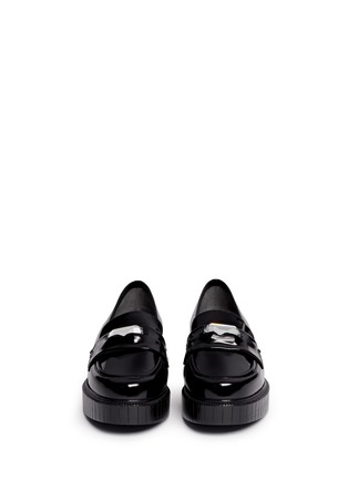 Figure View - Click To Enlarge - CLERGERIE - 'Peyruk' jewel leather platform penny loafers