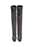 Back View - Click To Enlarge - CLERGERIE - 'Nee' stretch leather knee high platform boots