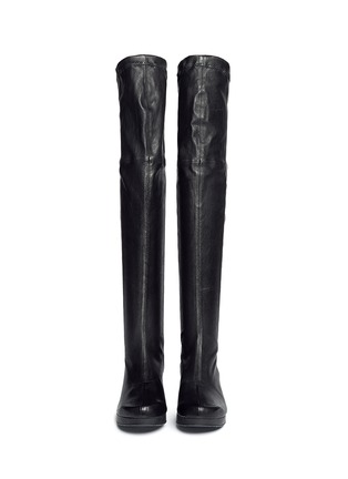 Figure View - Click To Enlarge - CLERGERIE - 'Nee' stretch leather knee high platform boots
