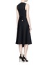 Back View - Click To Enlarge - VICTORIA BECKHAM - Asymmetric wool gabardine pleat midi dress