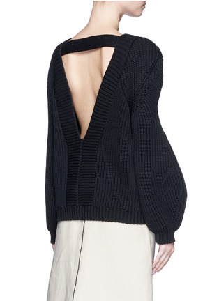 Back View - Click To Enlarge - VICTORIA BECKHAM - Oversize sleeve rib knit sweater