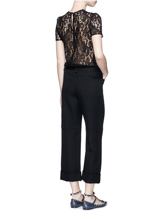 Figure View - Click To Enlarge - VICTORIA BECKHAM - Corded floral lace T-shirt