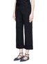 Front View - Click To Enlarge - VICTORIA BECKHAM - Wide leg wool cropped boyfriend pants