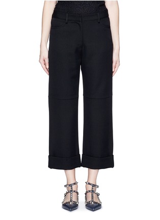Main View - Click To Enlarge - VICTORIA BECKHAM - Wide leg wool cropped boyfriend pants