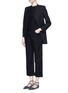 Figure View - Click To Enlarge - VICTORIA BECKHAM - Wide leg wool cropped boyfriend pants