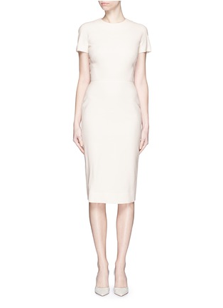 Detail View - Click To Enlarge - VICTORIA BECKHAM - Belted silk-wool double crepe dress
