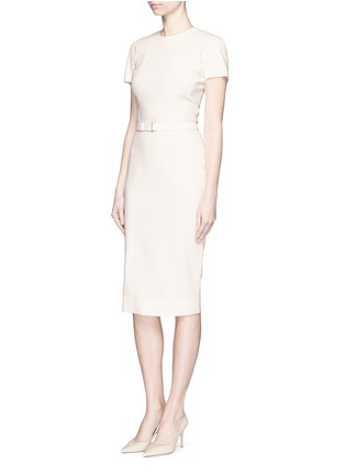 Front View - Click To Enlarge - VICTORIA BECKHAM - Belted silk-wool double crepe dress