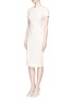 Front View - Click To Enlarge - VICTORIA BECKHAM - Belted silk-wool double crepe dress