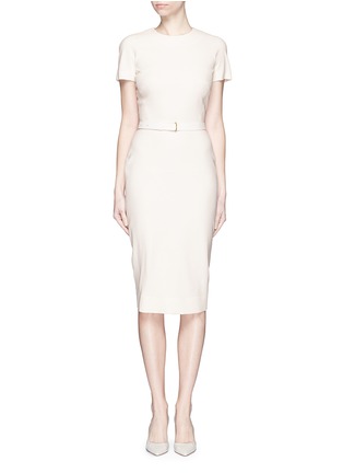 Main View - Click To Enlarge - VICTORIA BECKHAM - Belted silk-wool double crepe dress