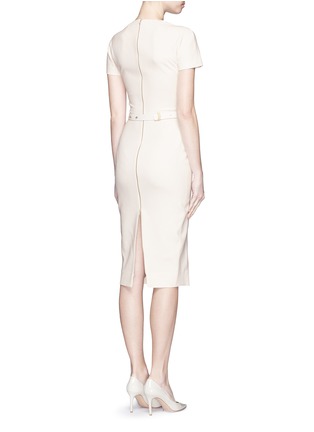 Figure View - Click To Enlarge - VICTORIA BECKHAM - Belted silk-wool double crepe dress