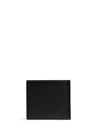 Back View - Click To Enlarge - THOM BROWNE  - Grosgrain loop leather bifold wallet