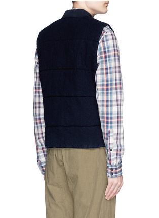 Back View - Click To Enlarge - ALEX MILL - Rib collar cotton dobby hopsack puffer vest