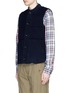 Front View - Click To Enlarge - ALEX MILL - Rib collar cotton dobby hopsack puffer vest