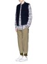 Figure View - Click To Enlarge - ALEX MILL - Rib collar cotton dobby hopsack puffer vest