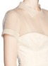 Detail View - Click To Enlarge - DELPOZO - Made-to-Order<br/><br/>Flower embroidery Swiss organdy collar bridal gown
