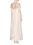 Back View - Click To Enlarge - DELPOZO - Made-to-Order<br/><br/>Flower embroidery Swiss organdy collar bridal gown