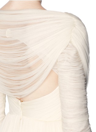 Detail View - Click To Enlarge - DELPOZO - Made-to-Order<br/><br/>Gathered shoulder silk tulle bridal gown