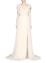Main View - Click To Enlarge - DELPOZO - Made-to-Order<br/><br/>Gathered shoulder silk tulle bridal gown