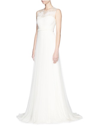 Figure View - Click To Enlarge - DELPOZO - Made-to-Order<br/><br/>Lace appliqué silk tulle bridal gown