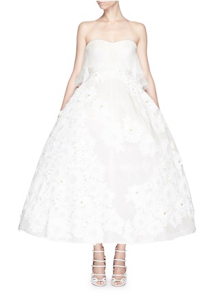 Main View - Click To Enlarge - DELPOZO - Made-to-Order<br/><br/>Floral embroidery organdy layer bridal gown