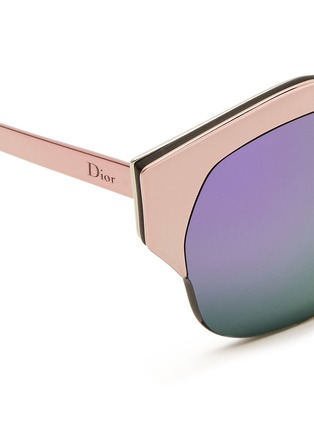 Detail View - Click To Enlarge - DIOR - 'Mirrored' contrast metal angled cat eye sunglasses