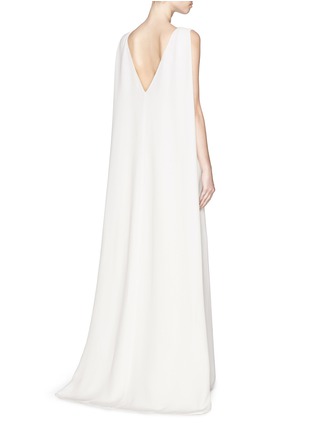 Back View - Click To Enlarge - VALENTINO GARAVANI - Cape back silk cady gown