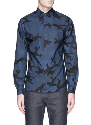 Main View - Click To Enlarge - VALENTINO GARAVANI - Camouflage print cotton poplin shirt