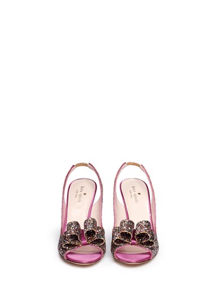 Figure View - Click To Enlarge - KATE SPADE - 'Charm' bow glitter slingback sandals