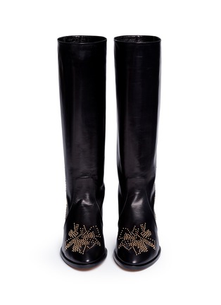 Figure View - Click To Enlarge - CHLOÉ - 'Susanna' stud leather knee high boots