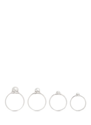 Main View - Click To Enlarge - EDDIE BORGO - Stackable pearl four ring set