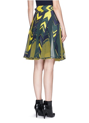 Back View - Click To Enlarge - SACAI - Chiffon panel geometric print cotton blend skirt