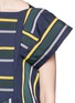 Detail View - Click To Enlarge - SACAI - Grosgrain stripe wide sleeve front zip dress