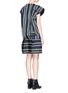 Back View - Click To Enlarge - SACAI - Grosgrain stripe wide sleeve front zip dress