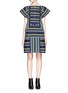 Main View - Click To Enlarge - SACAI - Grosgrain stripe wide sleeve front zip dress