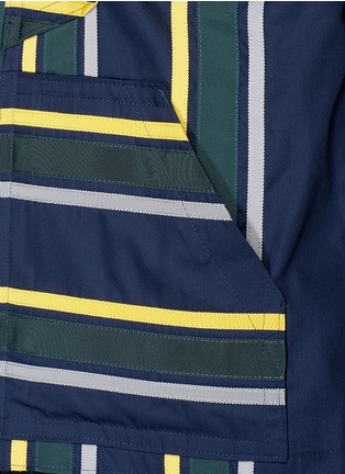 Detail View - Click To Enlarge - SACAI - Grosgrain ribbon stripe hoodie