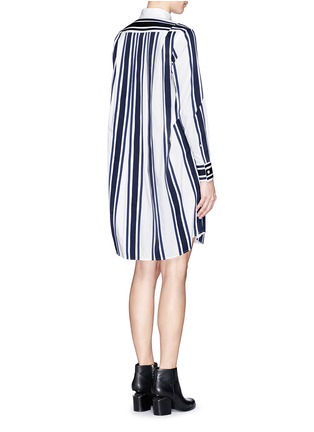 Back View - Click To Enlarge - SACAI - Grosgrain stripe cotton poplin shirt dress