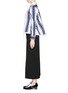 Figure View - Click To Enlarge - SACAI - Grosgrain stripe drawstring hem poplin shirt