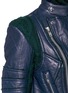 Detail View - Click To Enlarge - SACAI - Cable knit panel leather biker jacket