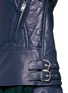 Detail View - Click To Enlarge - SACAI - Cable knit panel leather biker jacket