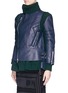 Front View - Click To Enlarge - SACAI - Cable knit panel leather biker jacket