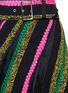 Detail View - Click To Enlarge - SACAI - Chiffon insert tweed stripe belted flare skirt