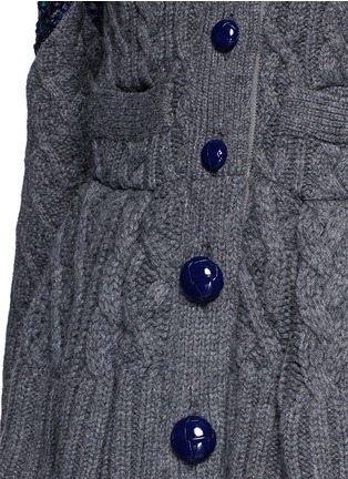 Detail View - Click To Enlarge - SACAI - Flare back chunky mix knit cardigan
