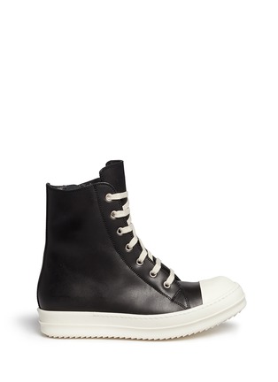 Main View - Click To Enlarge - RICK OWENS  - 'Sphinx' leather high top sneakers