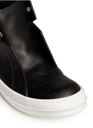 Detail View - Click To Enlarge - RICK OWENS  - 'Island Dunk' lace-less leather high top sneakers