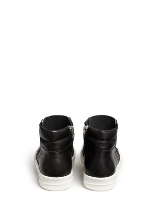 Back View - Click To Enlarge - RICK OWENS  - 'Island Dunk' lace-less leather high top sneakers