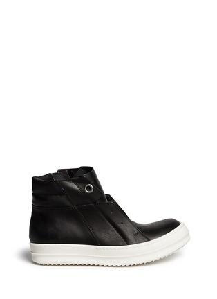 Main View - Click To Enlarge - RICK OWENS  - 'Island Dunk' lace-less leather high top sneakers