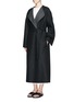 Front View - Click To Enlarge - THE ROW - 'Augustus' wool melton belted wrap coat