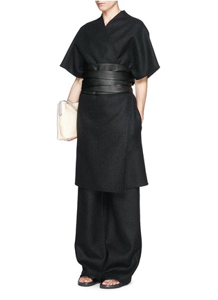 Figure View - Click To Enlarge - THE ROW - 'Adnon' wool melton kimono wrap coat
