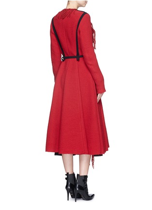 Back View - Click To Enlarge - LANVIN - Fringe drape front wool blend coat